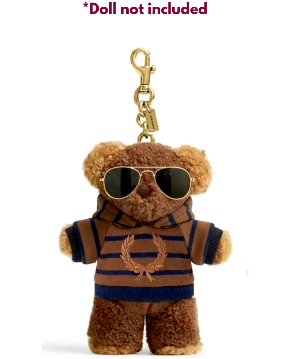 Matching Set: Cotton Cropped Pullover + Matching Canvas Tote + Necklace + Mini Hoodie & Sunglasses for Plush Bag Charm (Doll Not Included)