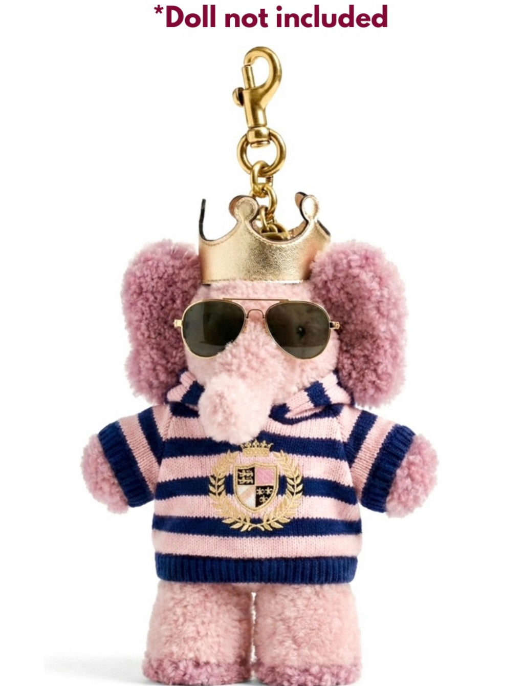 Matching Set: Cotton Cropped Pullover + Matching Canvas Tote + Necklace + Mini Hoodie & Sunglasses for Plush Bag Charm (Doll Not Included)
