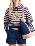 Matching Set: Cotton Cropped Pullover + Matching Canvas Tote + Necklace + Mini Hoodie & Sunglasses for Plush Bag Charm (Doll Not Included)