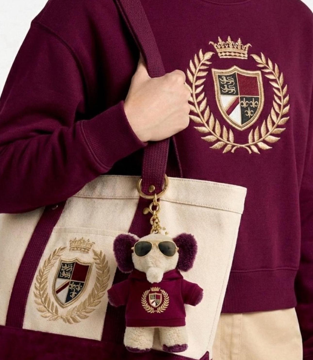 Cotton Cropped Pullover +Matching Canvas Tote  +18K Plated Necklace +Mini Outfit